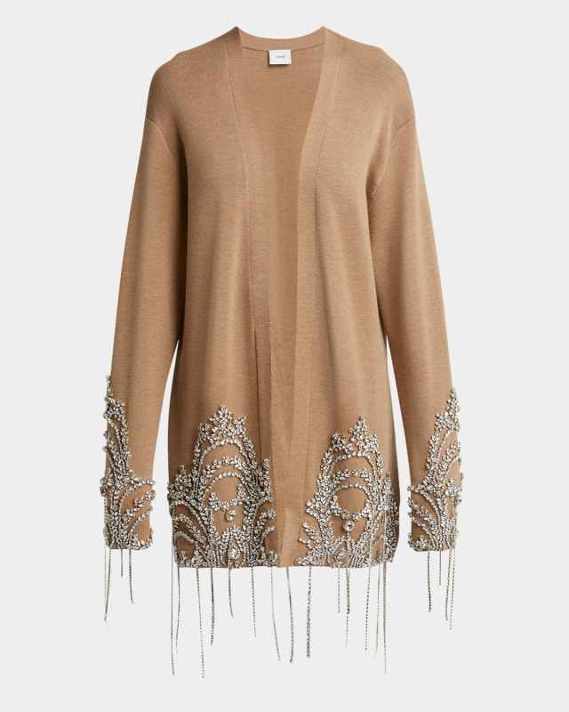 Crystal Embellished Fine Merino Cardigan